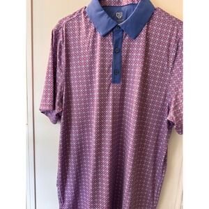 Graham Luxe Golf Polo Mens L Performance Stretch Lightweight Fixed Collar